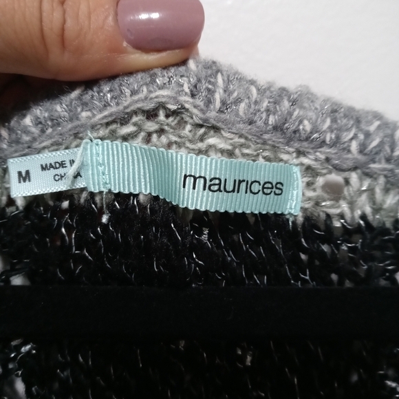 Maurices Open Stitch Black and Gray Sweater Size Medium - Picture 12 of 13